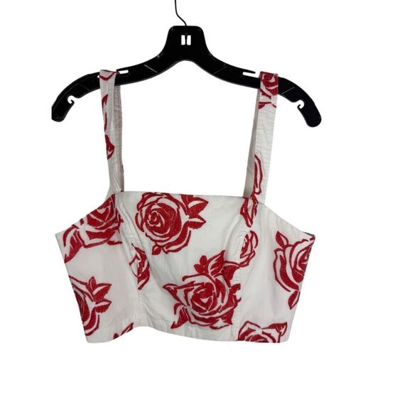NWT Milly Rose Embroidery Crop Top- Size L - Picture 2 of 11